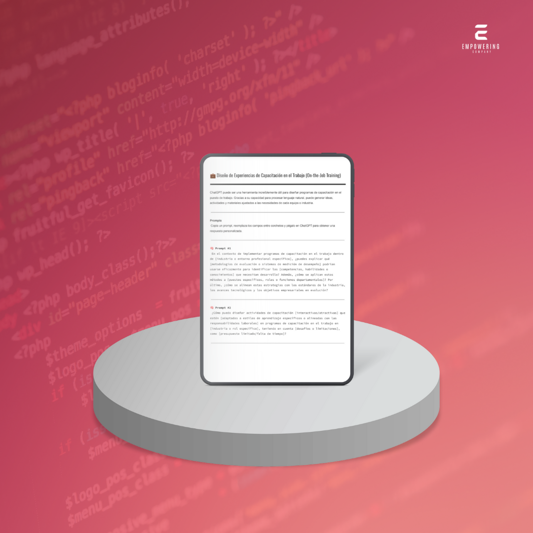 Diseño de Experiencias de Capacitación en el Trabajo (On-the-Job Training) - 3